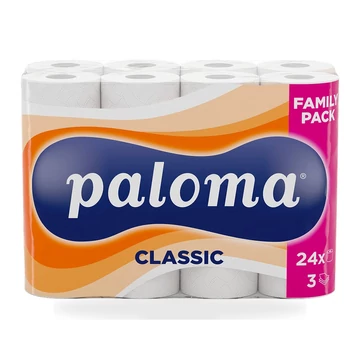 Paloma Classic 3 rétegű WC papír 24 tekercses családi kiszerelésben