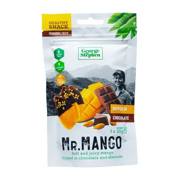 Mr. Mango 60g, Prémium aszalt mangó szelet csokival bevonva 3x20g termékkép 60 g