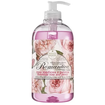 Romantika rózsa-peónia – folyékony szappan adagolóval – PARABEN MENTES – 500 ML