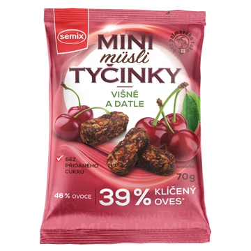 Semix Mini müzlifalatok Csíráztatott Zabpehellyel, Meggyes termékkép