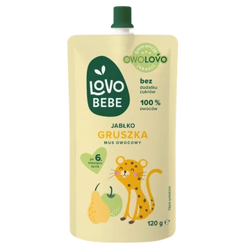 Lovo Bebe Gyümölcspüré 6h+ Alma-körte 120g termékkép 120 g