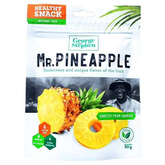Mr. Pineapple, 50g Prémium aszalt ananász, szelet termékkép 50 g