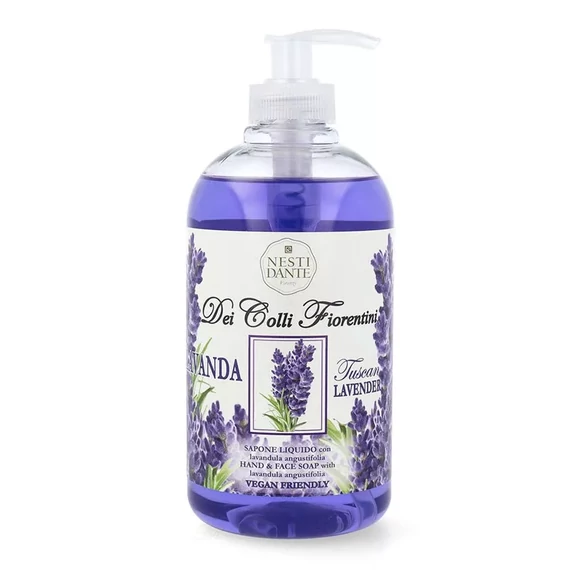 Toszkán levendula – nyugtató toszkán levendula hatóanyagokkal folyékony szappan pumpás adagolóval – PARABEN MENTES – 500 ml