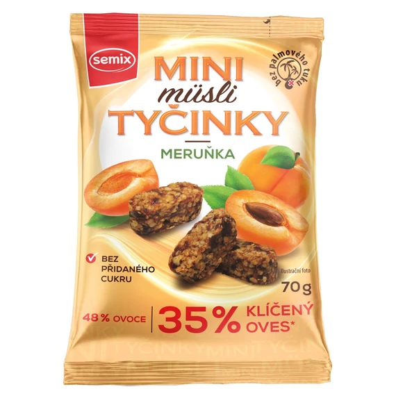 Semix Mini müzlifalatok Csíráztatott Zabpehellyel, Sárgabarackos termékkép