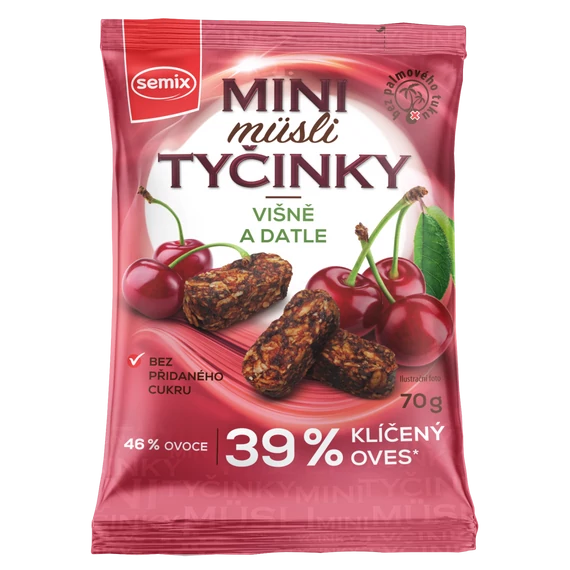 Semix Mini müzlifalatok Csíráztatott Zabpehellyel, Meggyes termékkép