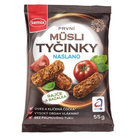Semix Müzlifalatok csíráztatott Vörös lencsével Paradicsom-bazsalikom termékkép